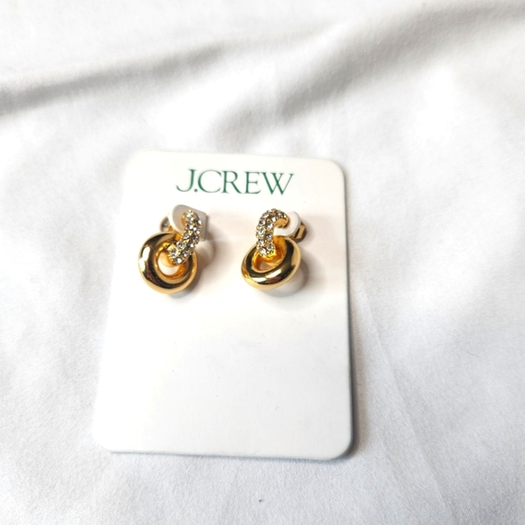 J. Crew Jewelry - J. Crew Women's hypoallergenic earrings hoops Rhinestones